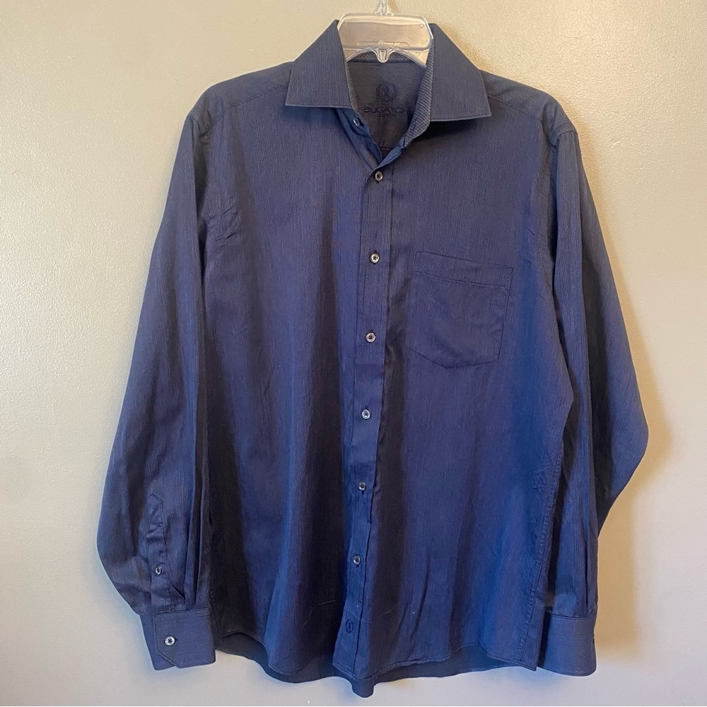 Bugatchi Shirt Button Down Long Sleeve Mens Size Medium blue classic fit